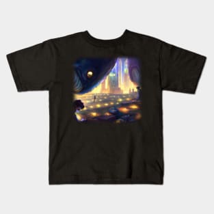 Monsters floating in the sky Kids T-Shirt